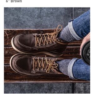 Danner Women's Brown Leather Boots with Red Laces - Bull Run Moc Toe